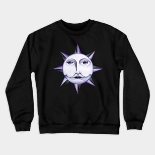 Purple Sun face Crewneck Sweatshirt